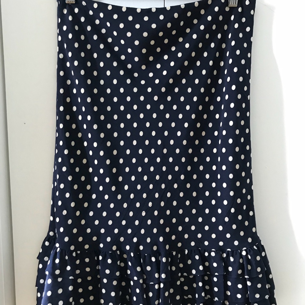 <Ralph Lauren> Silk Dot frilled Skirt - Picture 2 of 4
